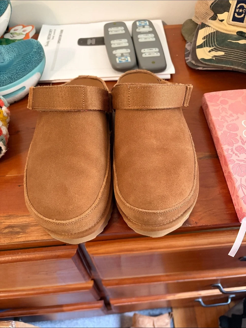 Women's Suede Backstrap Clogs in Tan - Picture 6 of 7